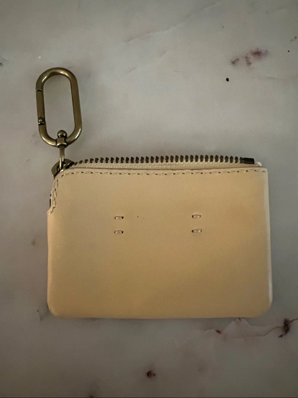 Madewell Small Zip Card Case in Pale Yellow